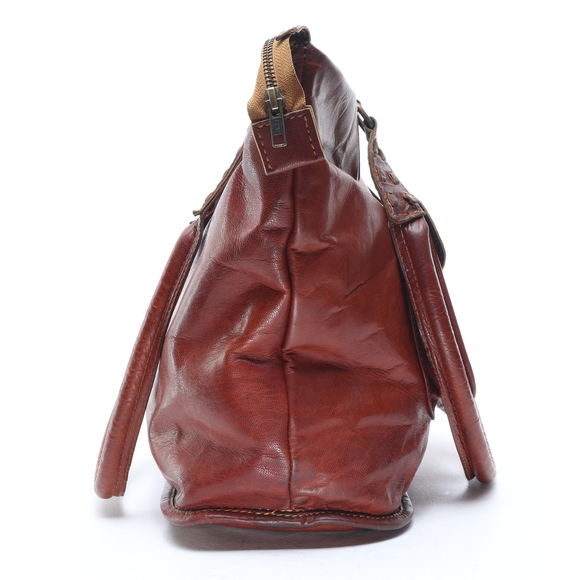 Noonday Collection Leather Handbag Purse Shoulder Boho Bag 6x11x11 Brown - Picture 5 of 15